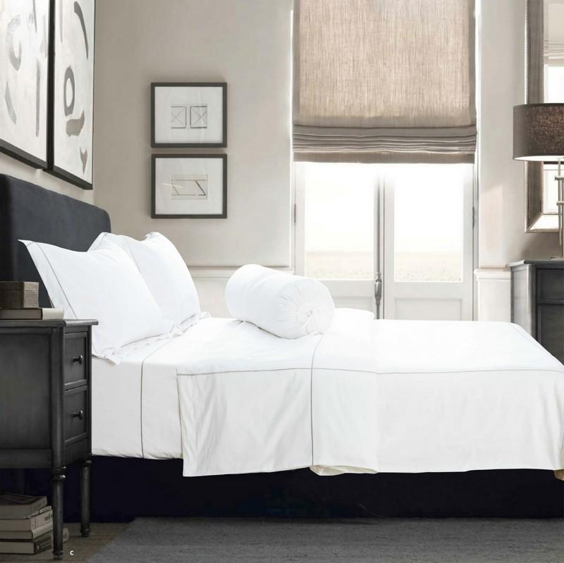 Hotelier Prestigio™ Silver Check Embroidery Fitted Sheet Set - Affairs Living Pte. Ltd.