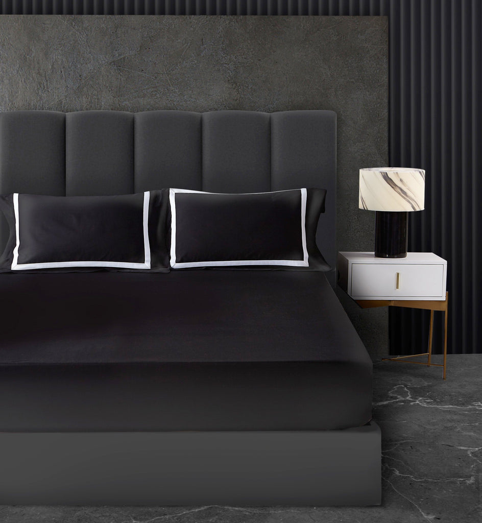 Hotelier Prestigio™ Onyx Black Fitted Sheet Set - Affairs Living Pte. Ltd.