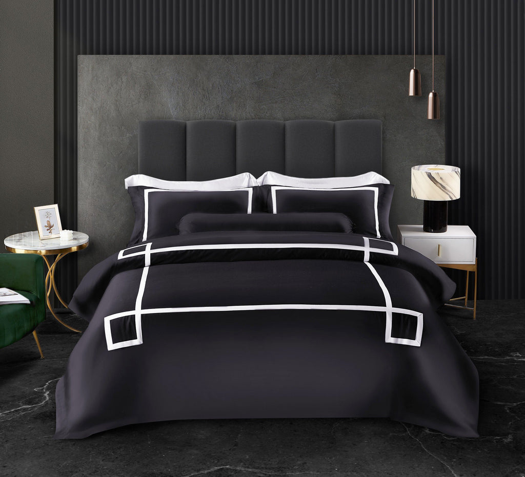 Hotelier Prestigio™ Onyx Black Fitted Sheet Set - Affairs Living Pte. Ltd.