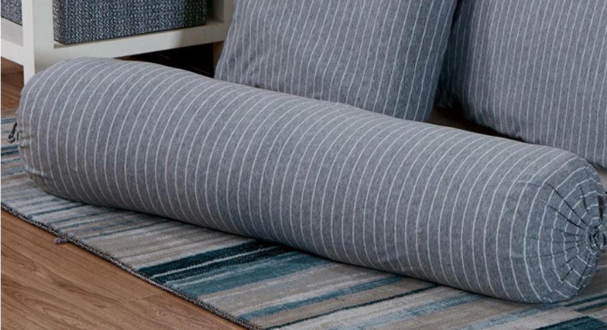 Cotton Pure™ Greyish Stripe Jersey Cotton Bolster Case - Affairs Living Pte. Ltd.