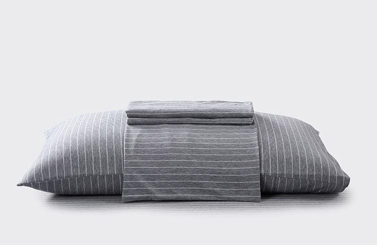 Cotton Pure™ Greyish Stripe Jersey Cotton Fitted Sheet Set - Affairs Living Pte. Ltd.