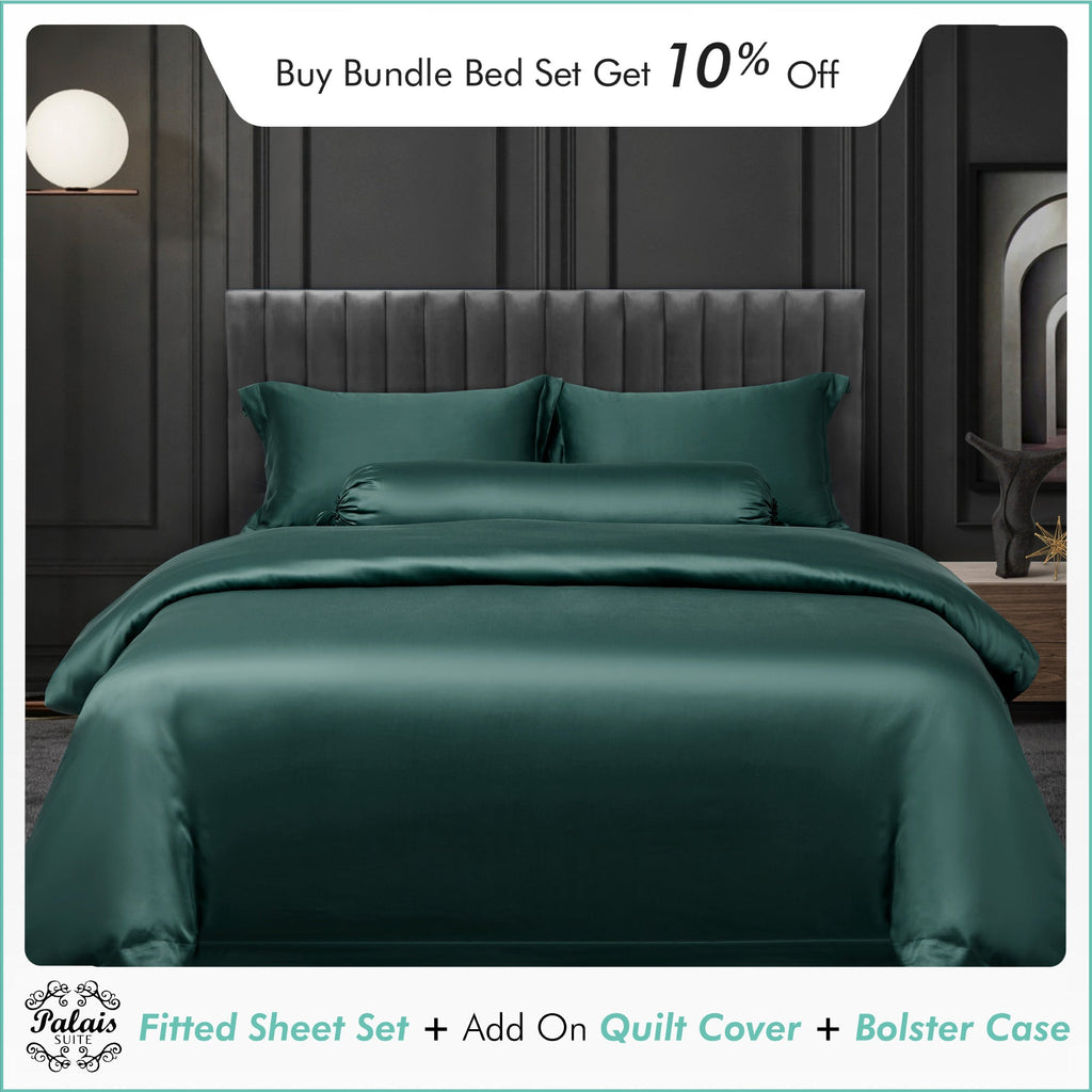 Palais Suite TENCEL™ LF Emerald Green Fitted Sheet Set - Affairs Living Pte. Ltd.