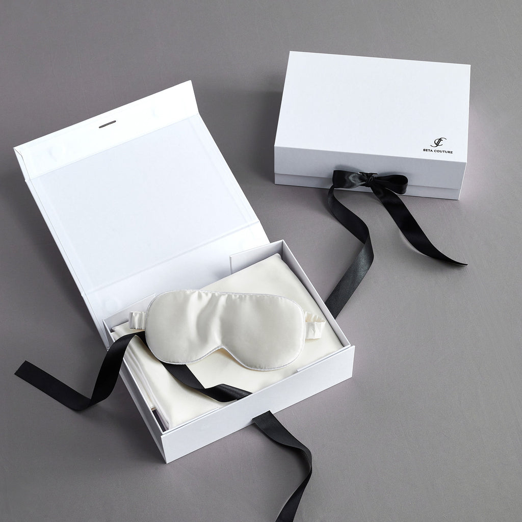 Seta Couture™ Mulberry Silk Albescent White Eye Mask - Affairs Living Pte. Ltd.