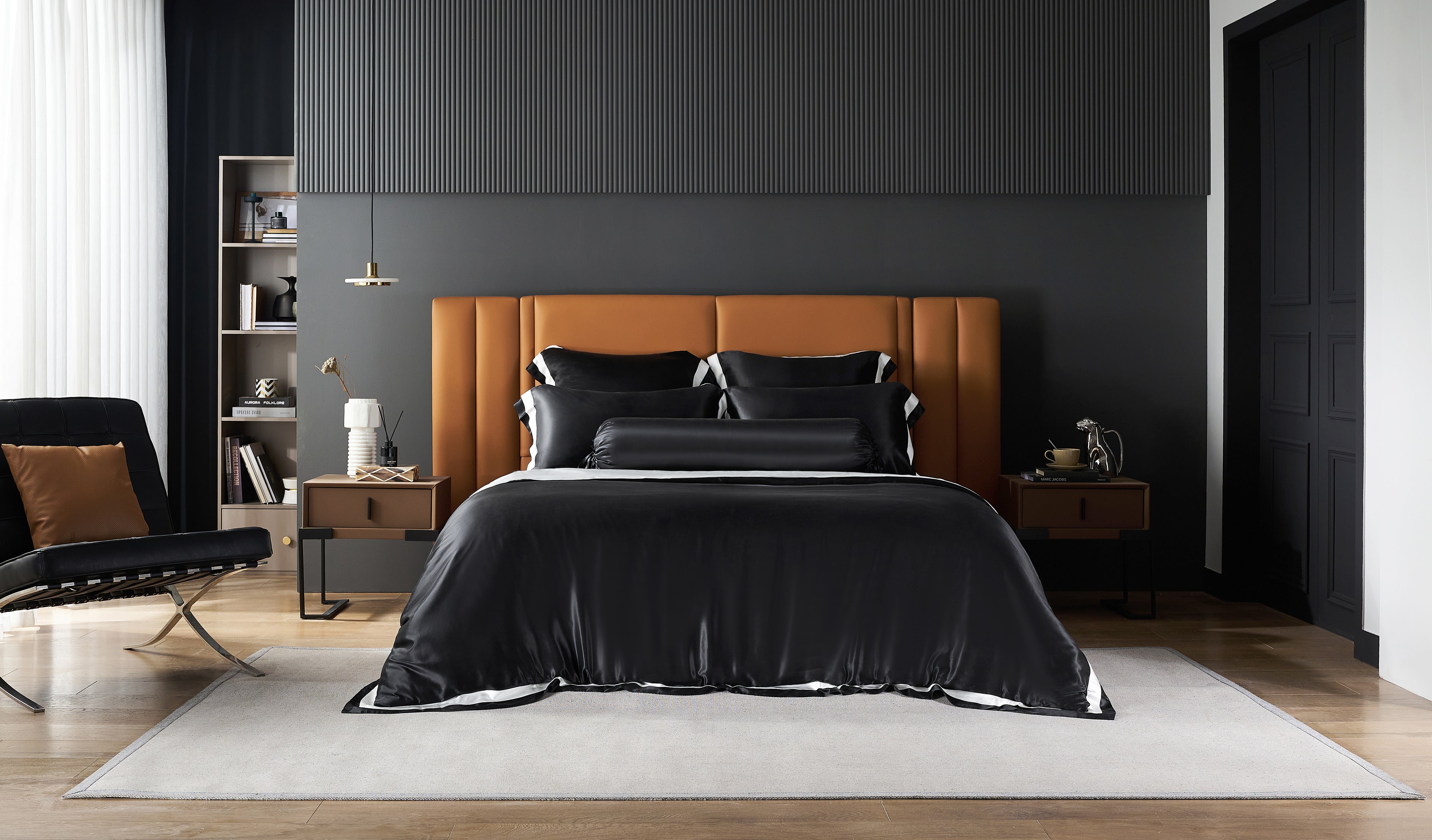 Seta Couture™ Mulberry Silk Iridium Black Bundle - Bedding Affairs