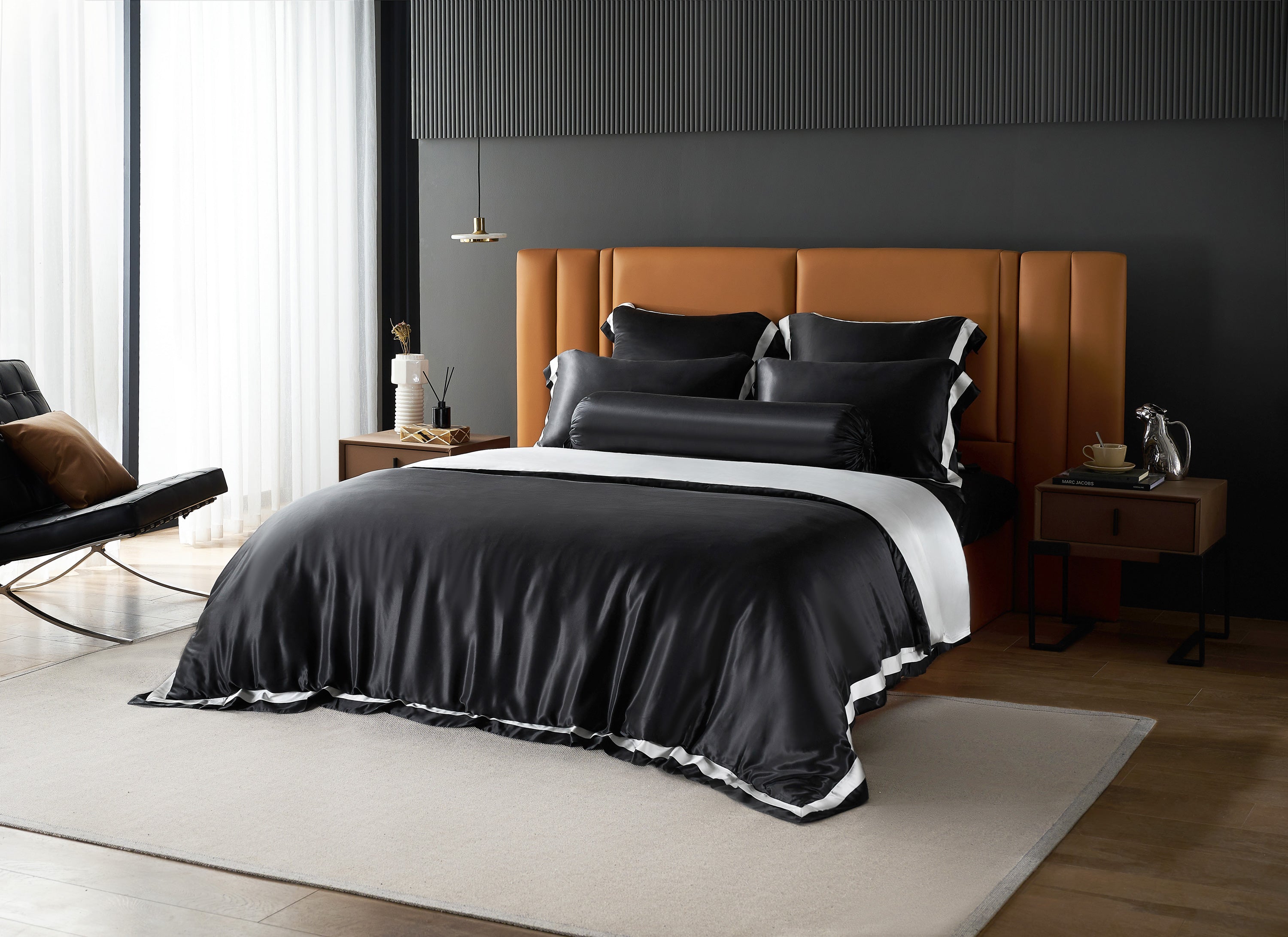 Seta Couture™ Mulberry Silk Iridium Black Bundle - Bedding Affairs
