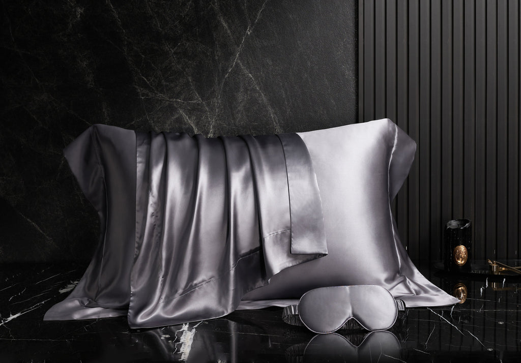 Seta Couture™ Mulberry Silk Mobster Grey Pillow Case - Affairs Living Pte. Ltd.
