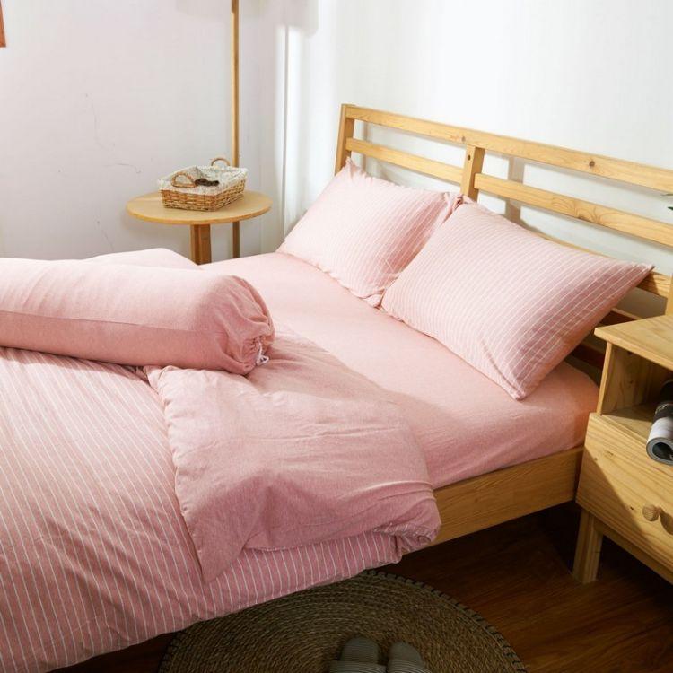 Cotton Pure™ Pinky Stripe Jersey Cotton Fitted Sheet Set - Affairs Living Pte. Ltd.