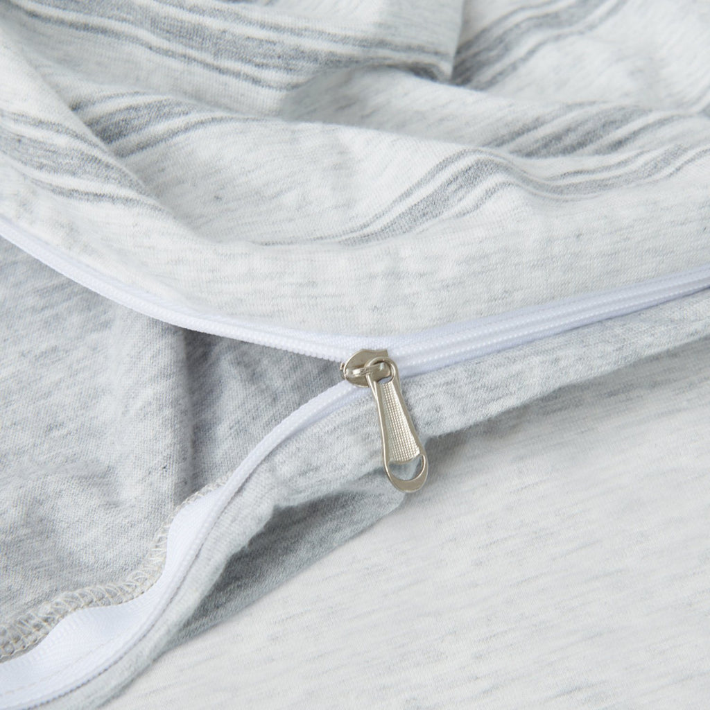 Cotton Pure™ Menatee Grey Stripe Jersey Cotton Fitted Sheet Set - Affairs Living Pte. Ltd.