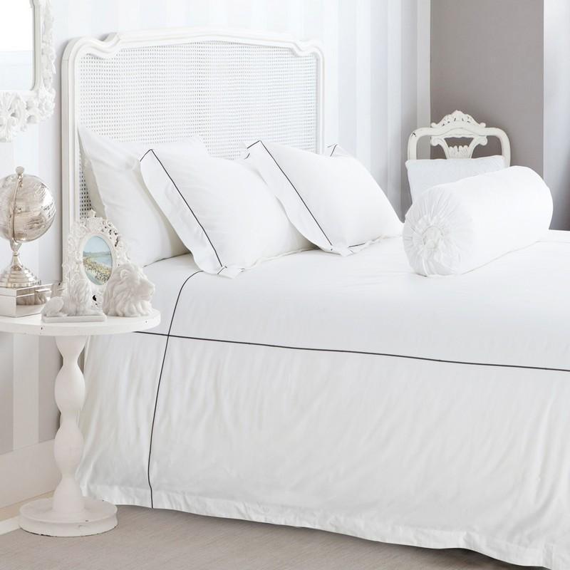 Hotelier Prestigio™ Black Check Embroidery Fitted Sheet Set - Affairs Living Pte. Ltd.