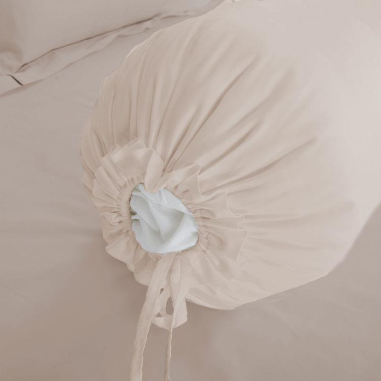 Hotelier Prestigio™ Luxury Champagne Base White Border Bolster Case - Affairs Living Pte. Ltd.