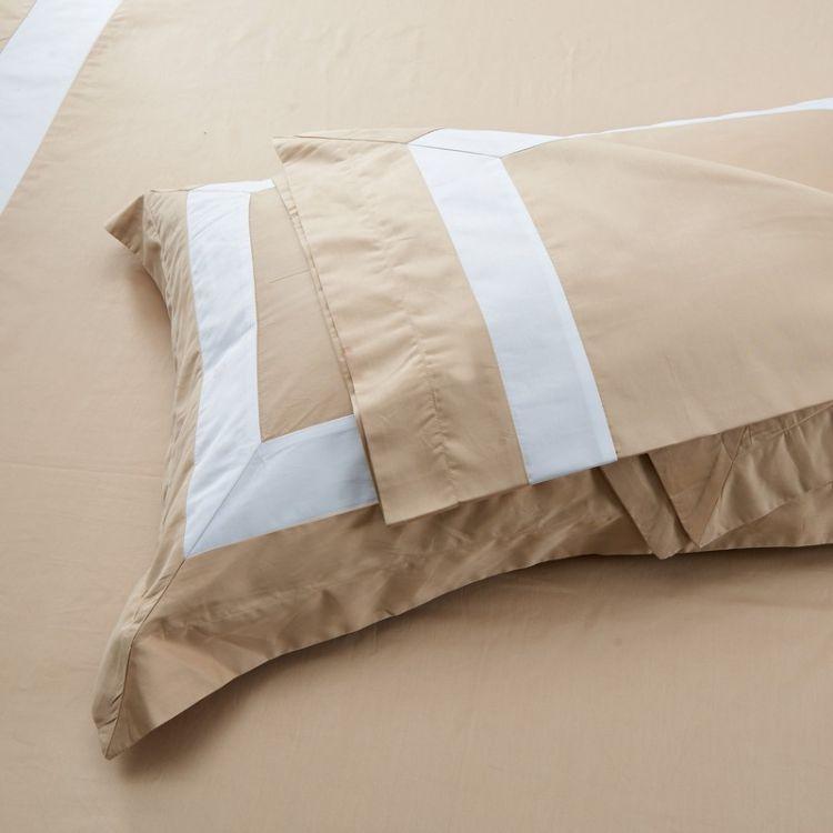 Hotelier Prestigio™ Luxury Champagne Base White Border Pillow Case - Affairs Living Pte. Ltd.