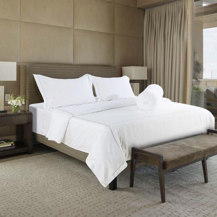 Hotelier Prestigio™ Brown Check Embroidery Pillow Case - Affairs Living Pte. Ltd.