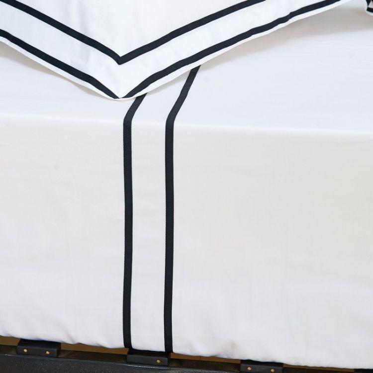 Hotelier Prestigio™ Black Grosgrain Border Fitted Sheet Set - Affairs Living Pte. Ltd.