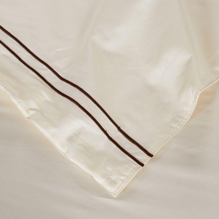 Hotelier Prestigio™ Cream Brown Bolster Case - Bedding Affairs