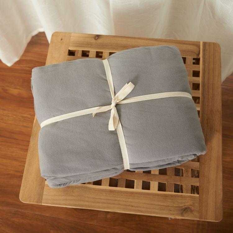 Cotton Pure™ Ash Grey Jersey Cotton Quilt Cover - Affairs Living Pte. Ltd.