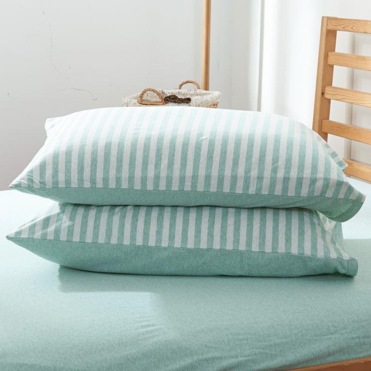 Cotton Pure™ Pale Green Stripe Jersey Cotton Fitted Sheet Set - Affairs Living Pte. Ltd.