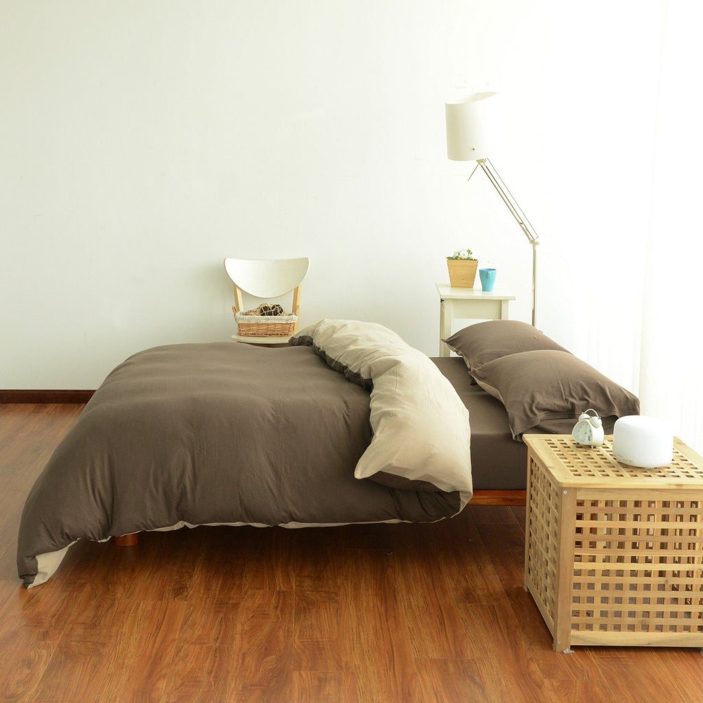 Cotton Pure™ Coyote Brown Jersey Cotton Fitted Sheet Set - Affairs Living Pte. Ltd.