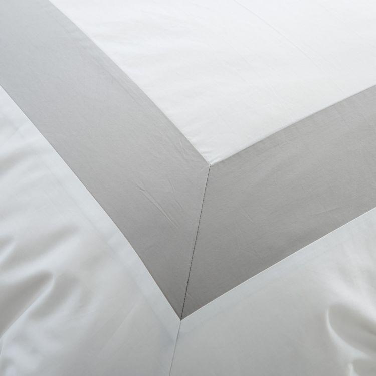 Hotelier Prestigio™ Luxury White Base Grey Border Fitted Sheet Set - Affairs Living Pte. Ltd.