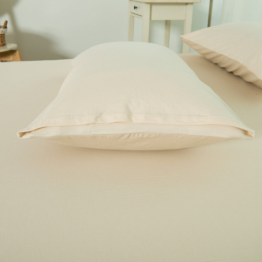 Cotton Pure™ Milky Beige Jersey Cotton Fitted Sheet Set - Affairs Living Pte. Ltd.