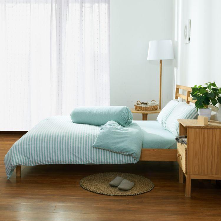 Cotton Pure™ Pale Green Stripe Jersey Cotton Fitted Sheet Set - Affairs Living Pte. Ltd.