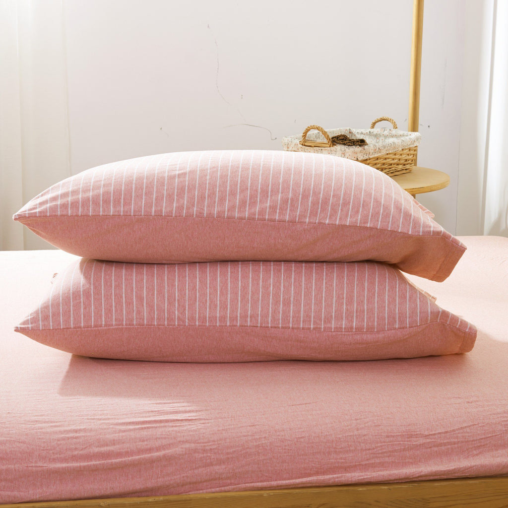 Cotton Pure™ Pinky Stripe Jersey Cotton Pillow Case - Affairs Living Pte. Ltd.