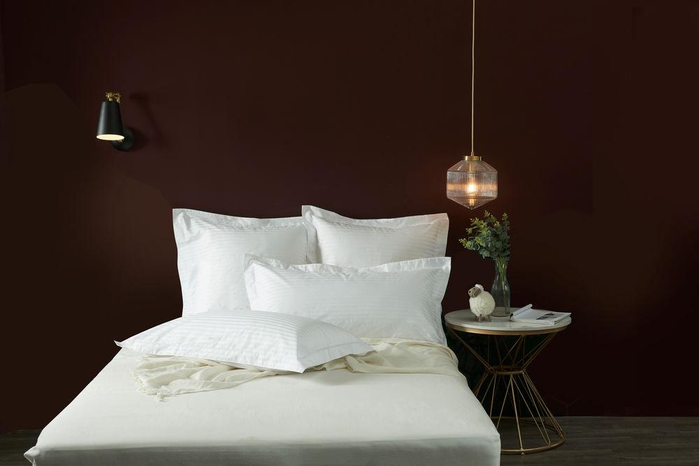 Hotelier Prestigio™ White Sateen Stripe Euro Sham - Bedding Affairs
