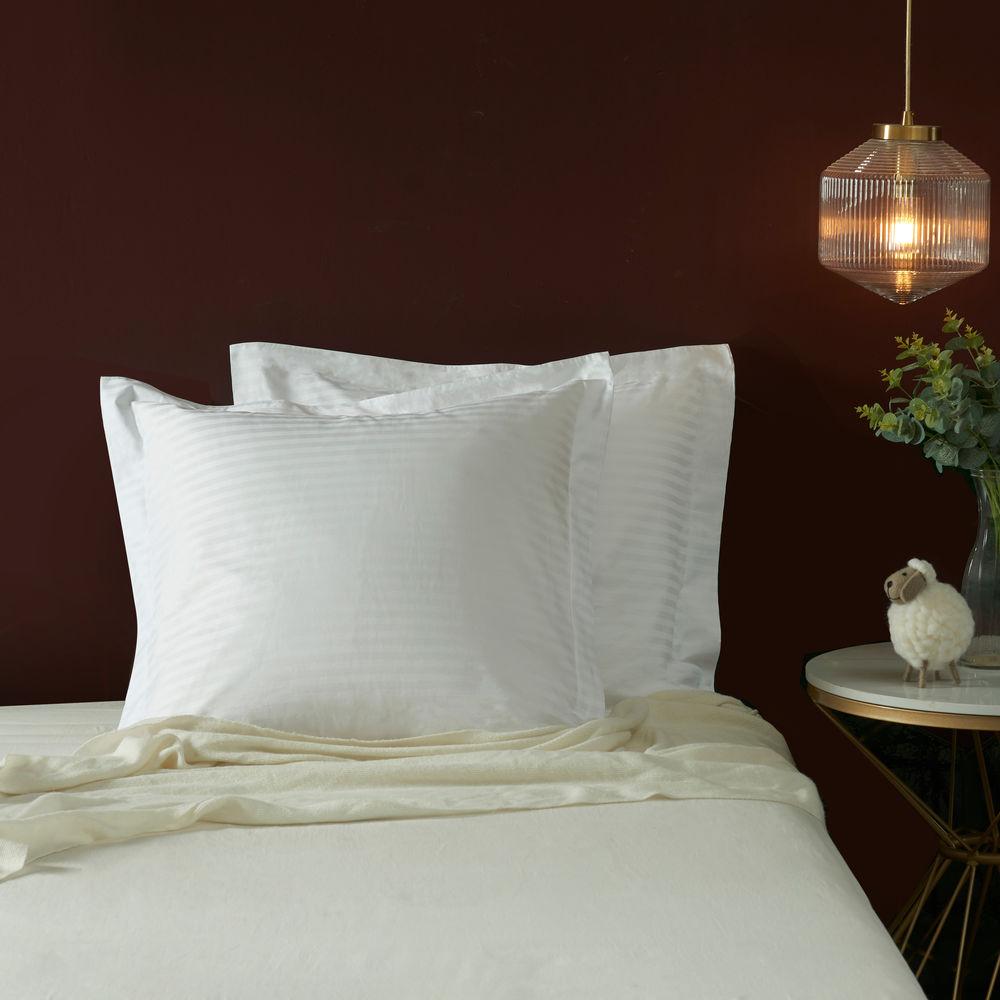 Hotelier Prestigio™ White Sateen Stripe Euro Sham - Bedding Affairs