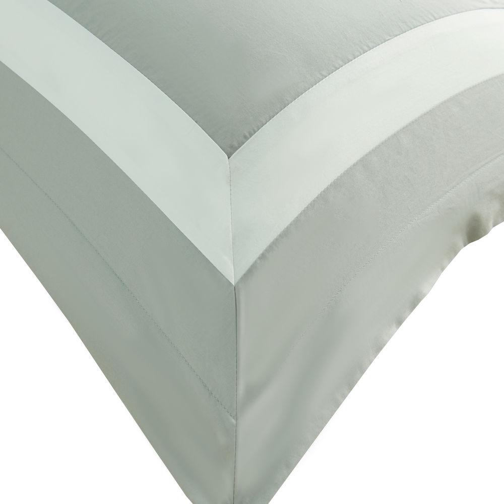 Hotelier Prestigio™ Luxury Cliff Grey Base White Border King Sham - Bedding Affairs