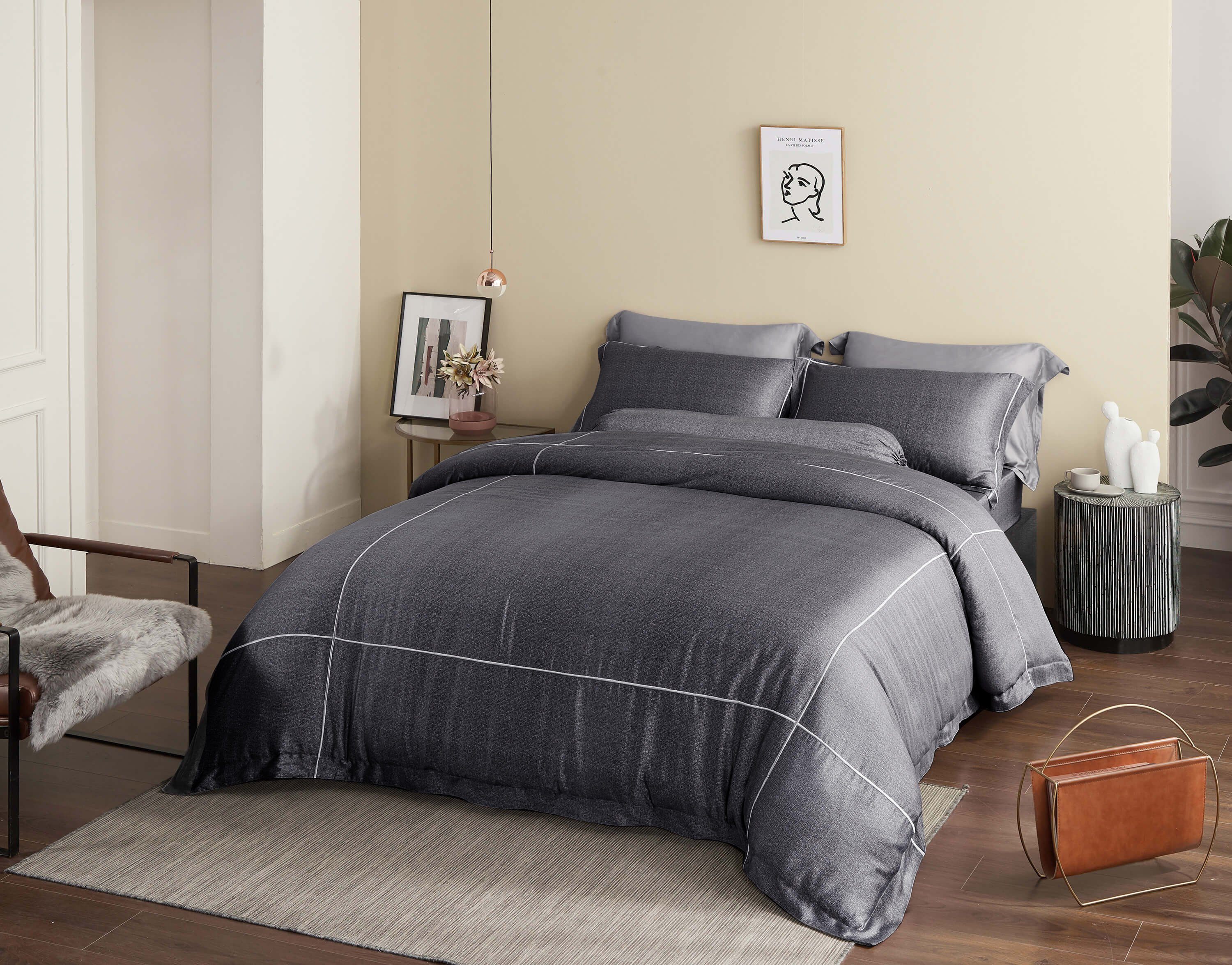 Palais Suite TENCEL™ Heather White Lined Pillow Case - Affairs Living Pte. Ltd.